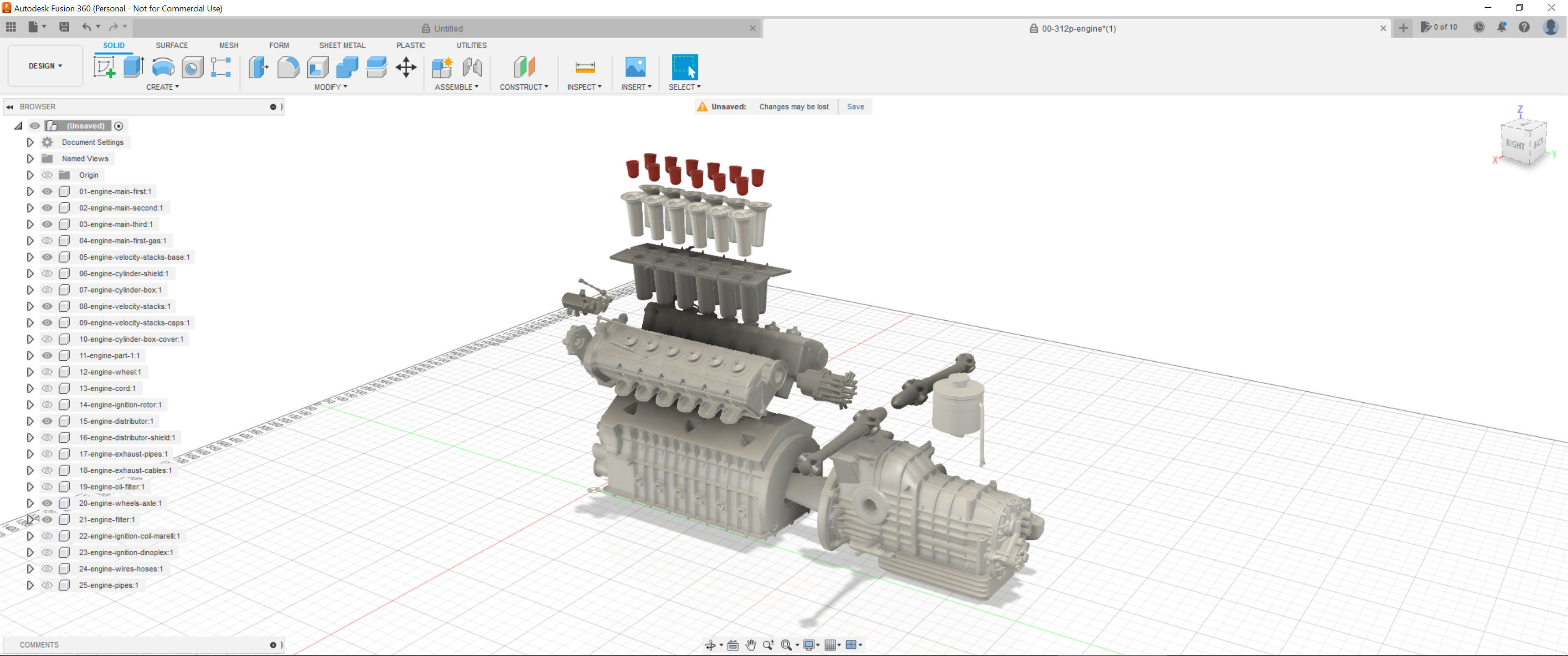 Ferrari 312 P Engine - 3 liter 3D print model_10