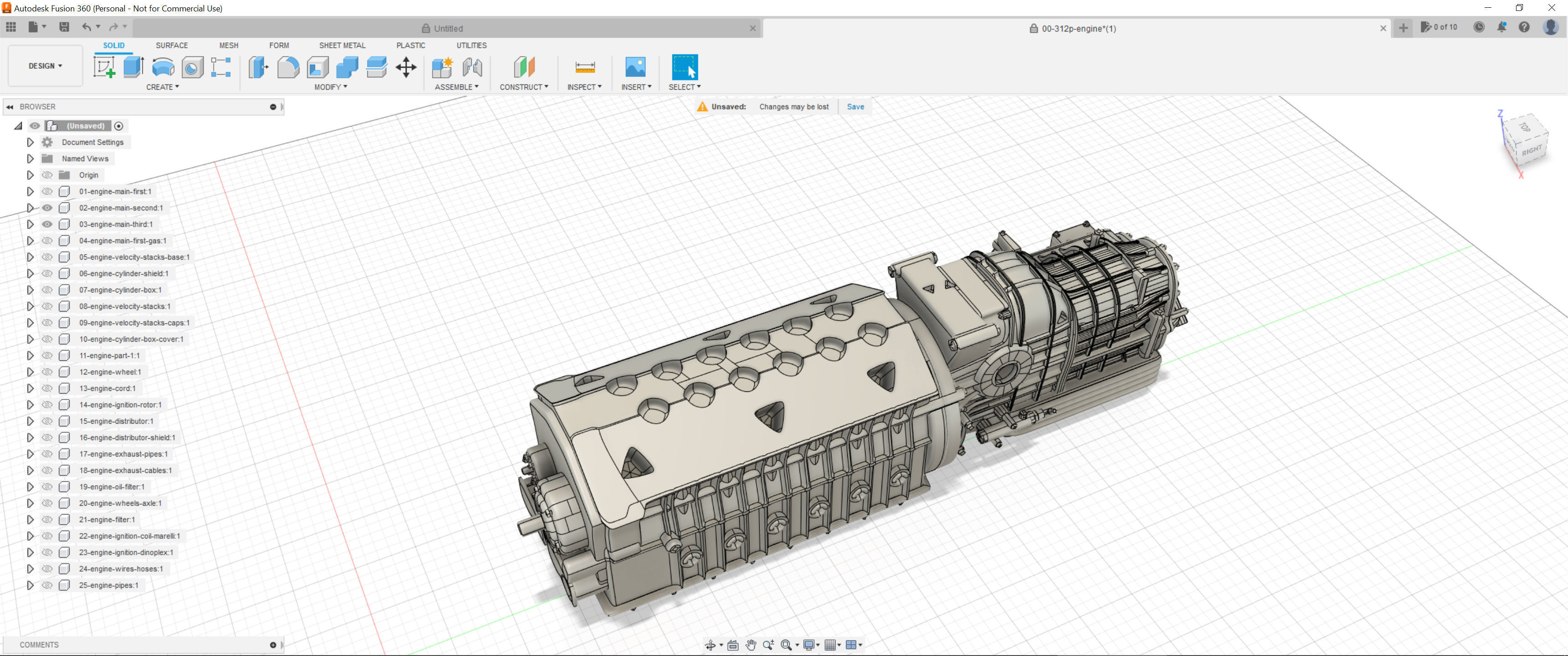 Ferrari 312 P Engine - 3 liter 3D print model_7