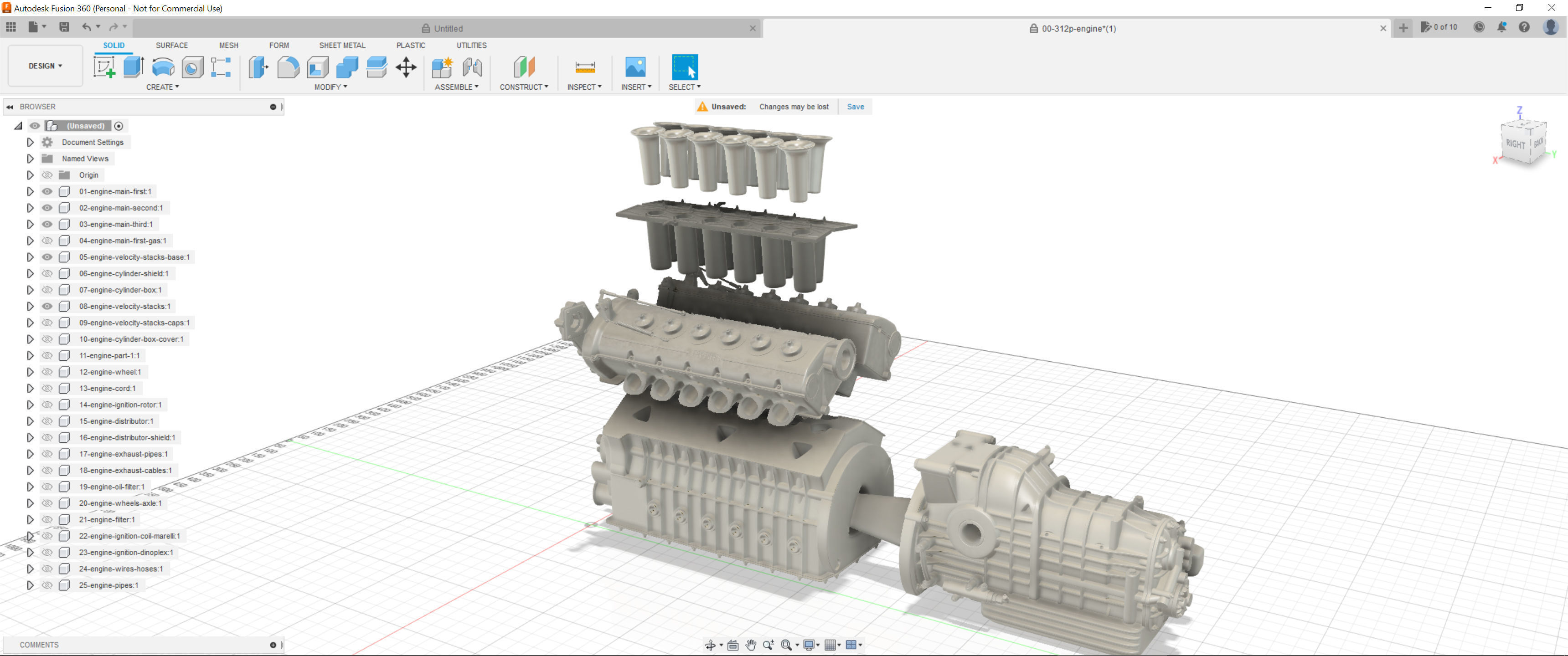 Ferrari 312 P Engine - 3 liter 3D print model_9
