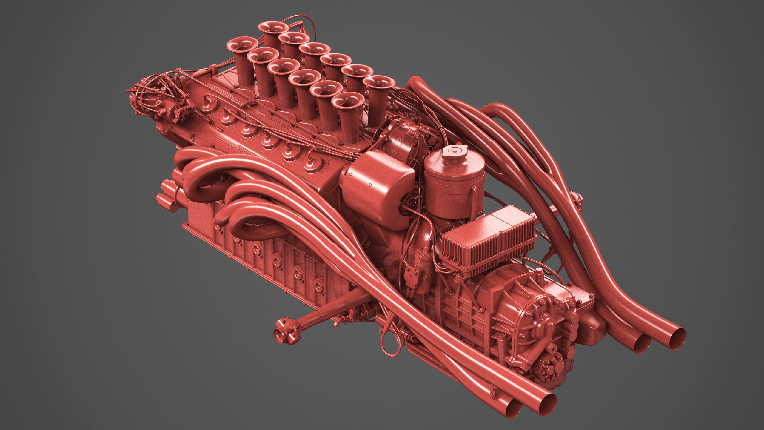 Ferrari 312 P Engine - 3 liter 3D print model_19
