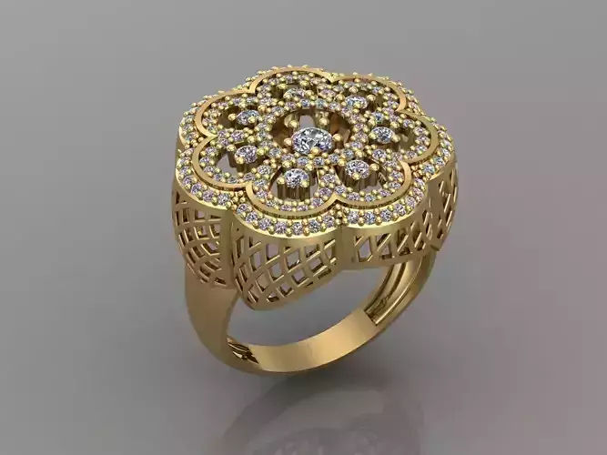 Women Ring With Stone 3DM Mix Print Model