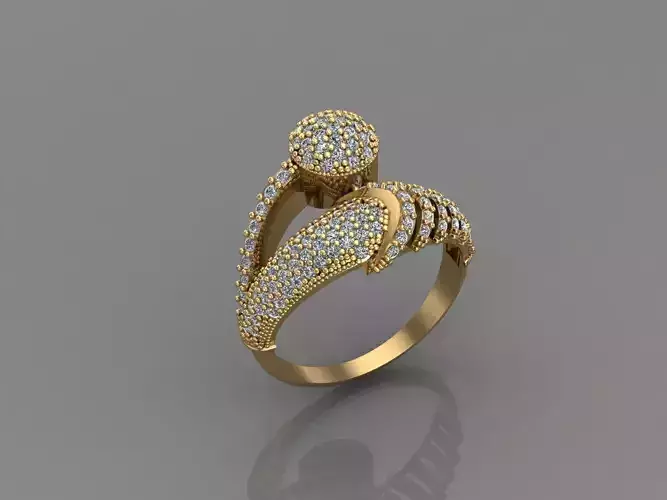 Women Ring With Stone 3DM Mix Print Model