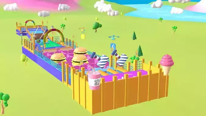 Inflatable - Obstacles jumping Game Environment Map