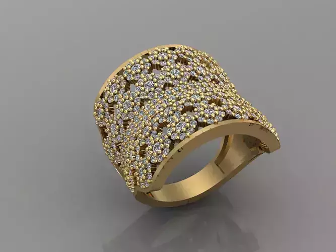 Women Ring With Stone 3DM Mix Print Model