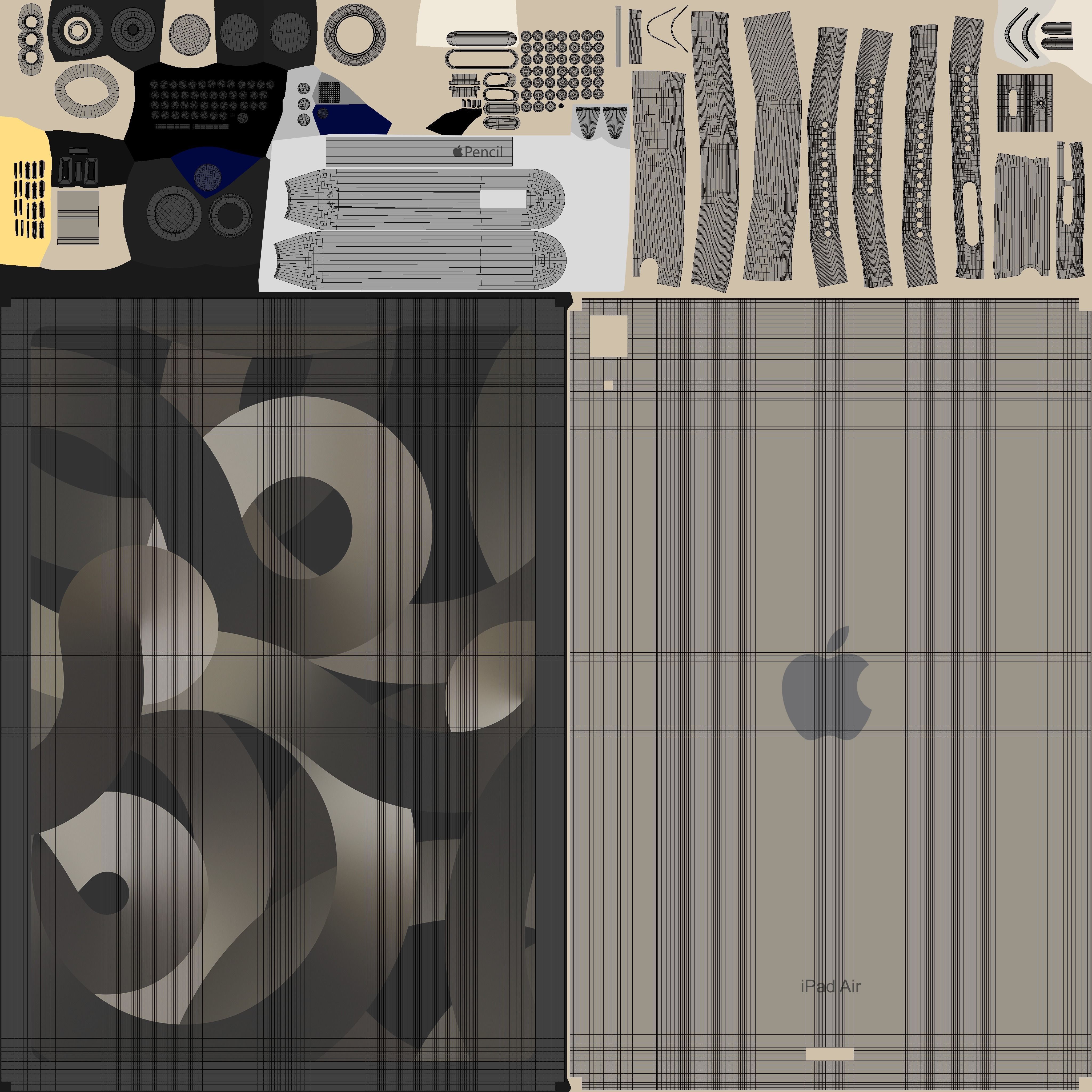 iPad Air Starlight 2022 3D model_12