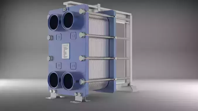 Fluxo Plate Heat Exchanger CAD Model 3D model