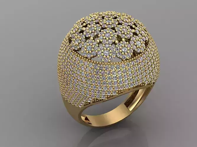 Women Ring With Stone 3DM Mix Print Model