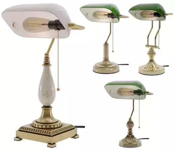 4-Bankers-Study-Table-Lamp desk lamp with glass shade