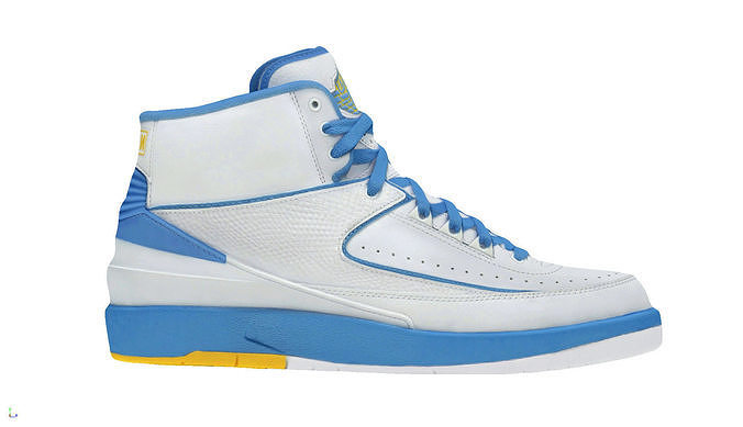 Air Jordan 2 Melo White Varsity Maize University Blue 3D model