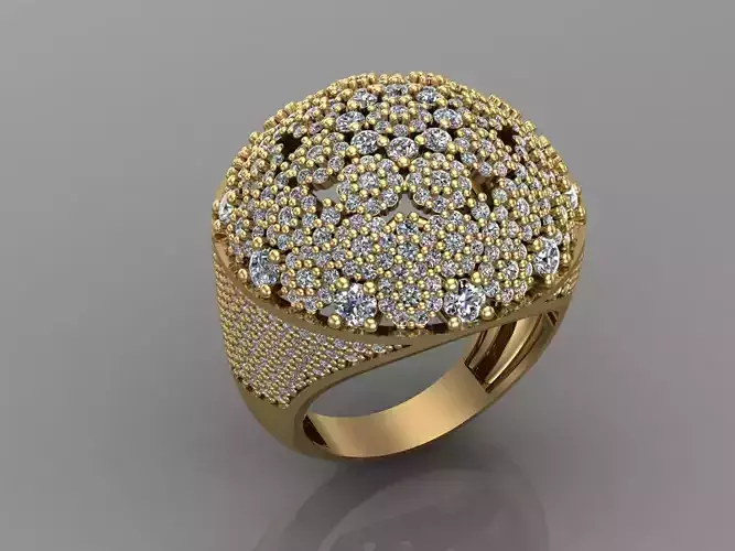 Women Ring With Stone 3DM Mix Print Model