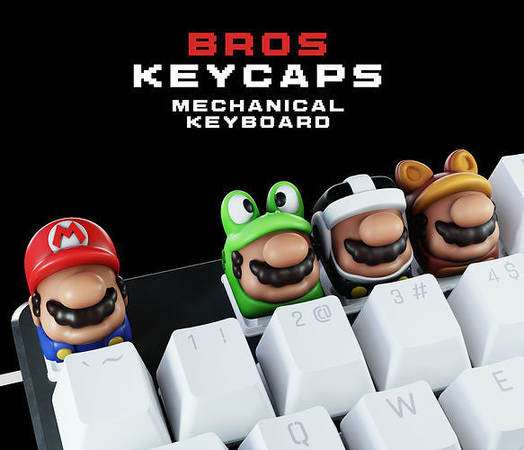 Bros Keycaps - keycaps collection - Mechanical Keyboard 3D print model