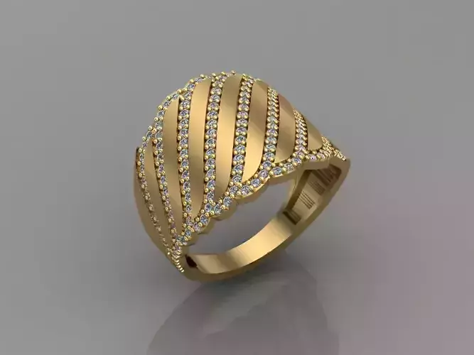 Women Ring With Stone 3DM Mix Print Model