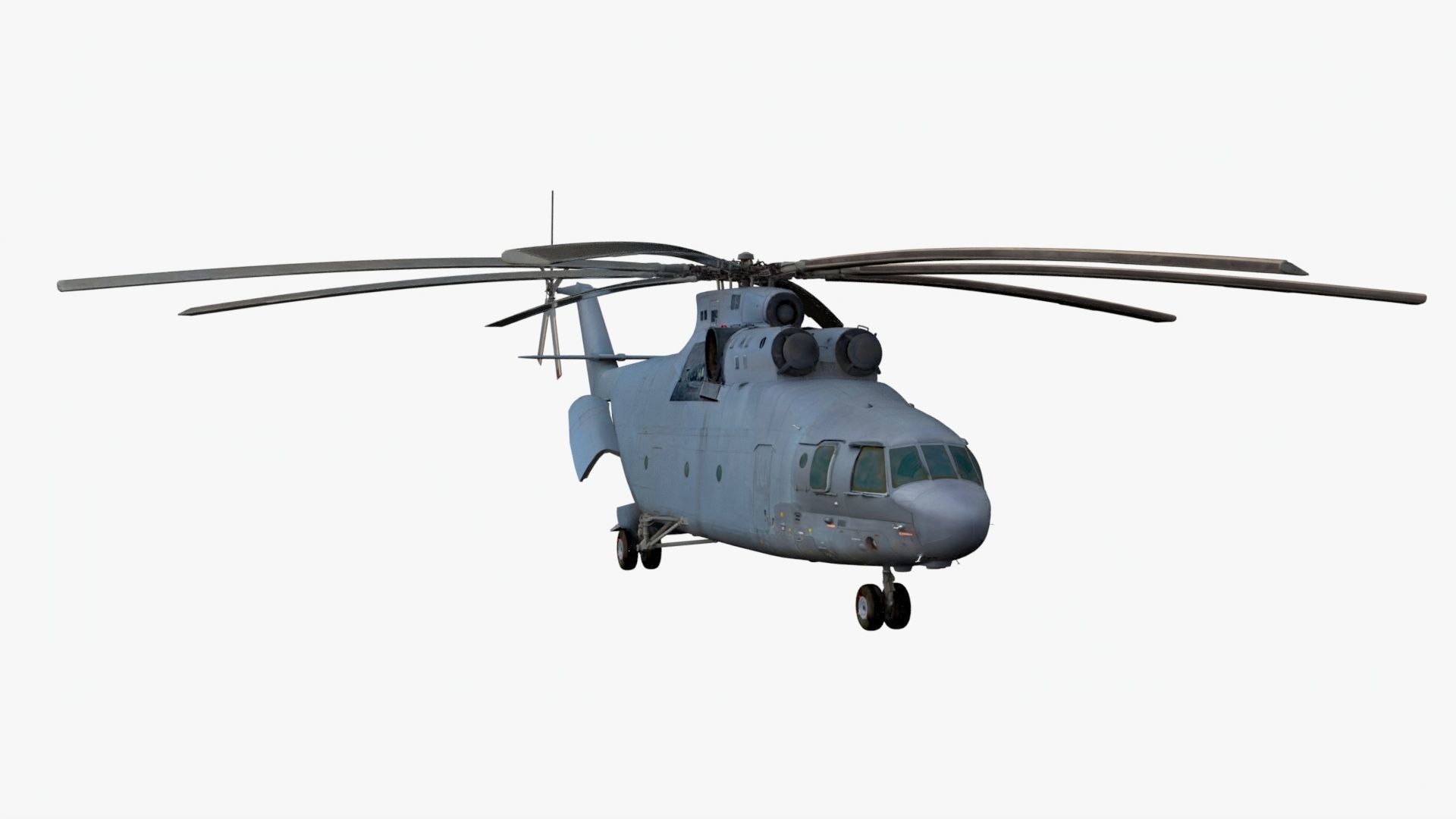 detailed helicopter mi26 Low-poly 3D model_1