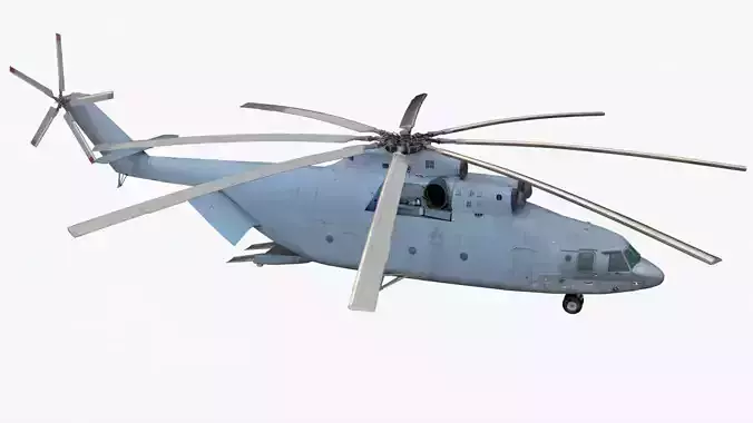 detailed helicopter mi26 Low-poly 3D model