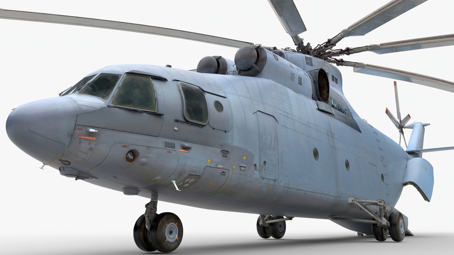 detailed helicopter mi26 Low-poly 3D model_4