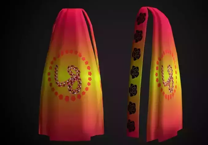 cape in yellow and red