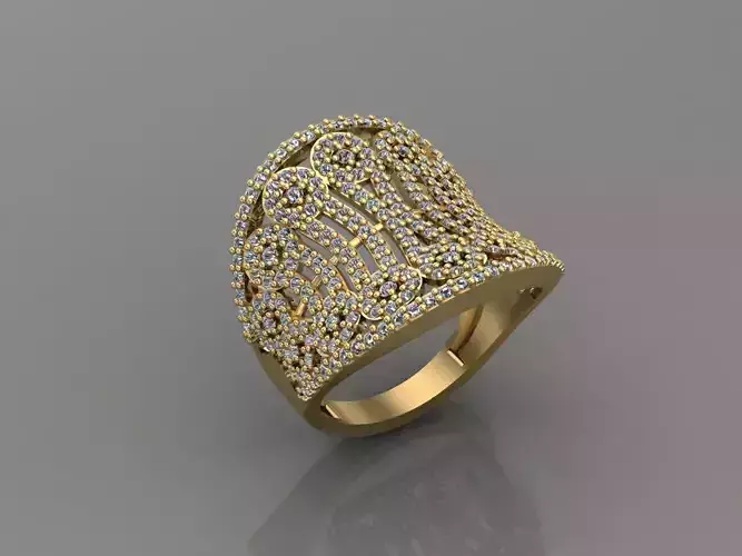 Women Ring With Stone 3DM Mix Print Model