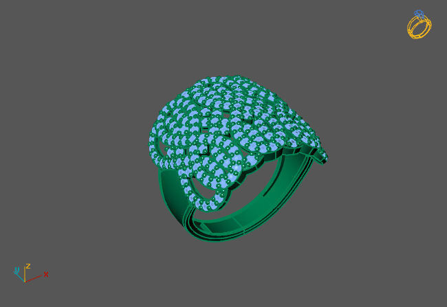 Women Ring With Stone 3DM Mix Print Model 3D print model_1