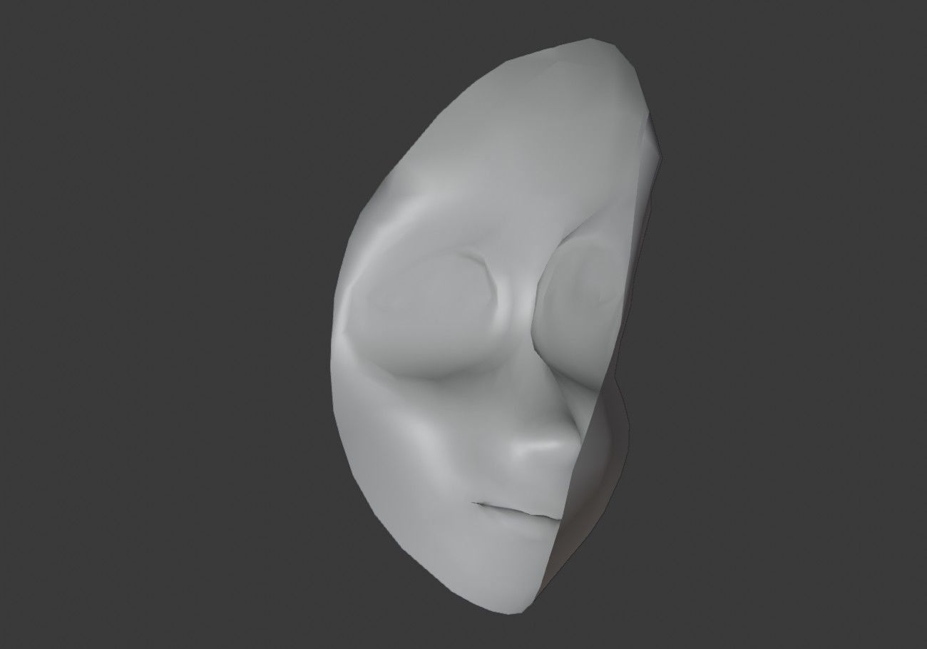face with orange eyes low poly Low-poly 3D model_17