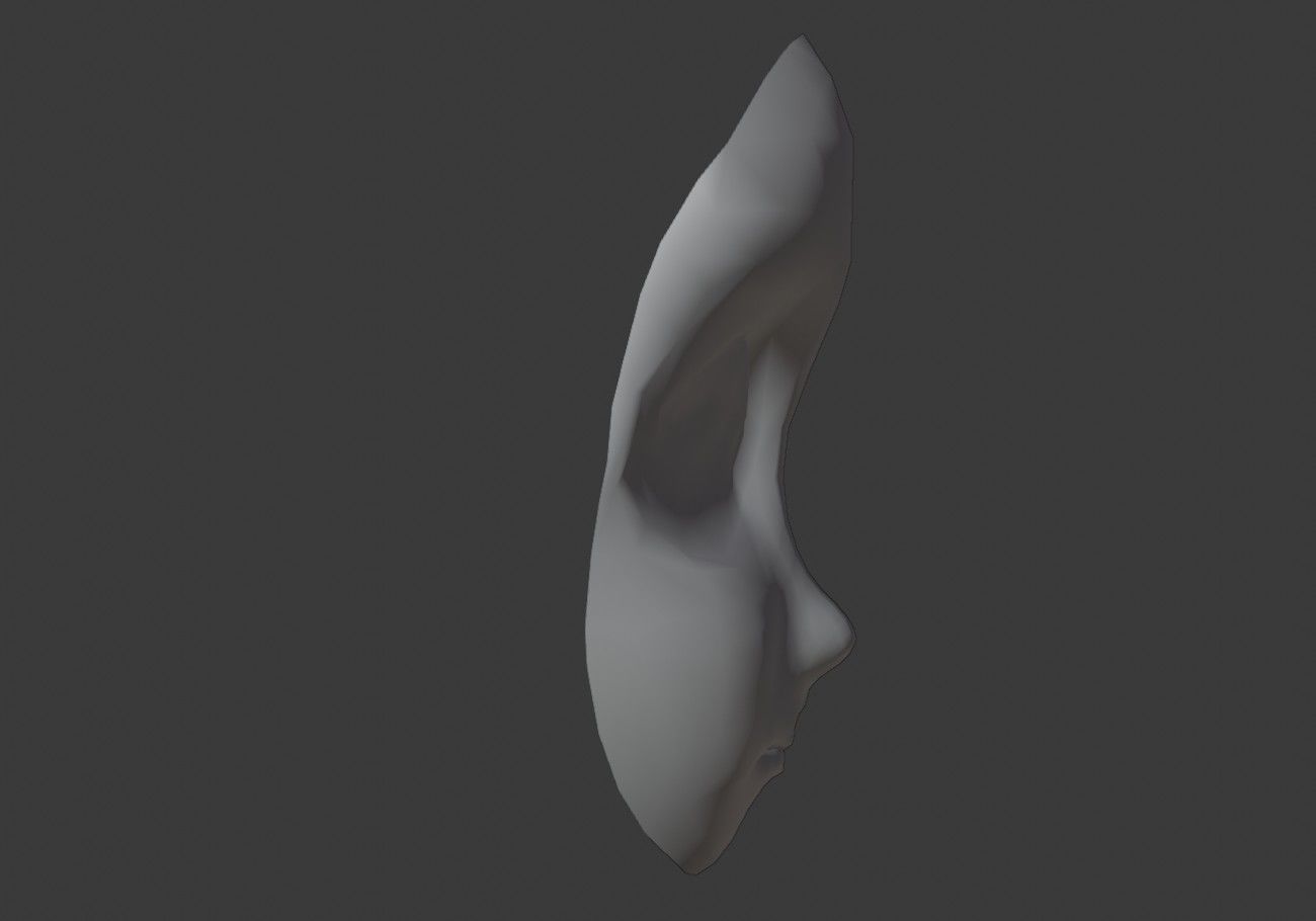 face with orange eyes low poly Low-poly 3D model_16