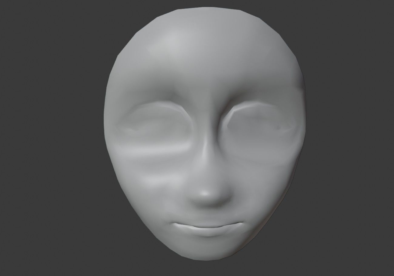 face with orange eyes low poly Low-poly 3D model_14