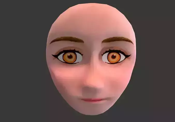 face with orange eyes low poly