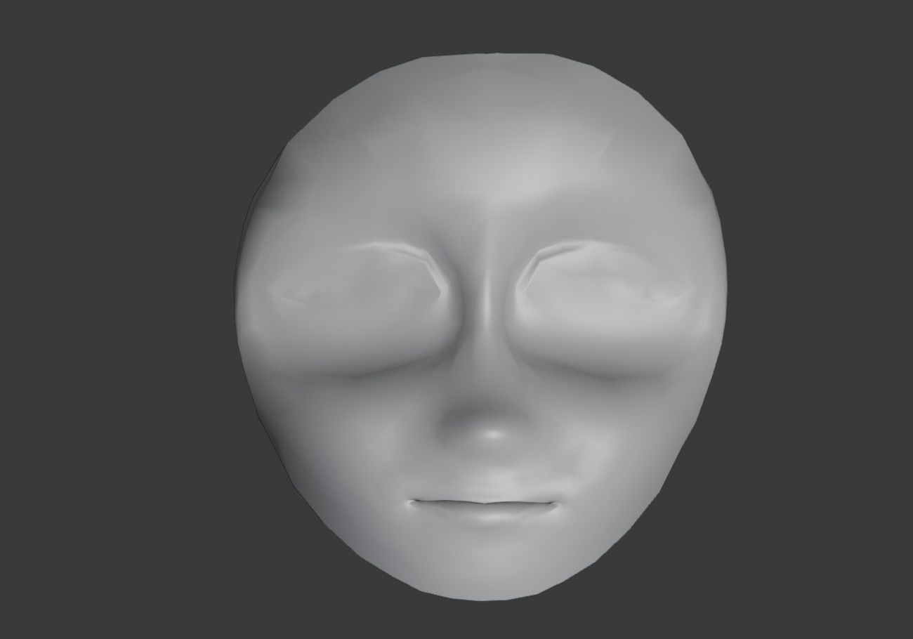 face with orange eyes low poly Low-poly 3D model_18