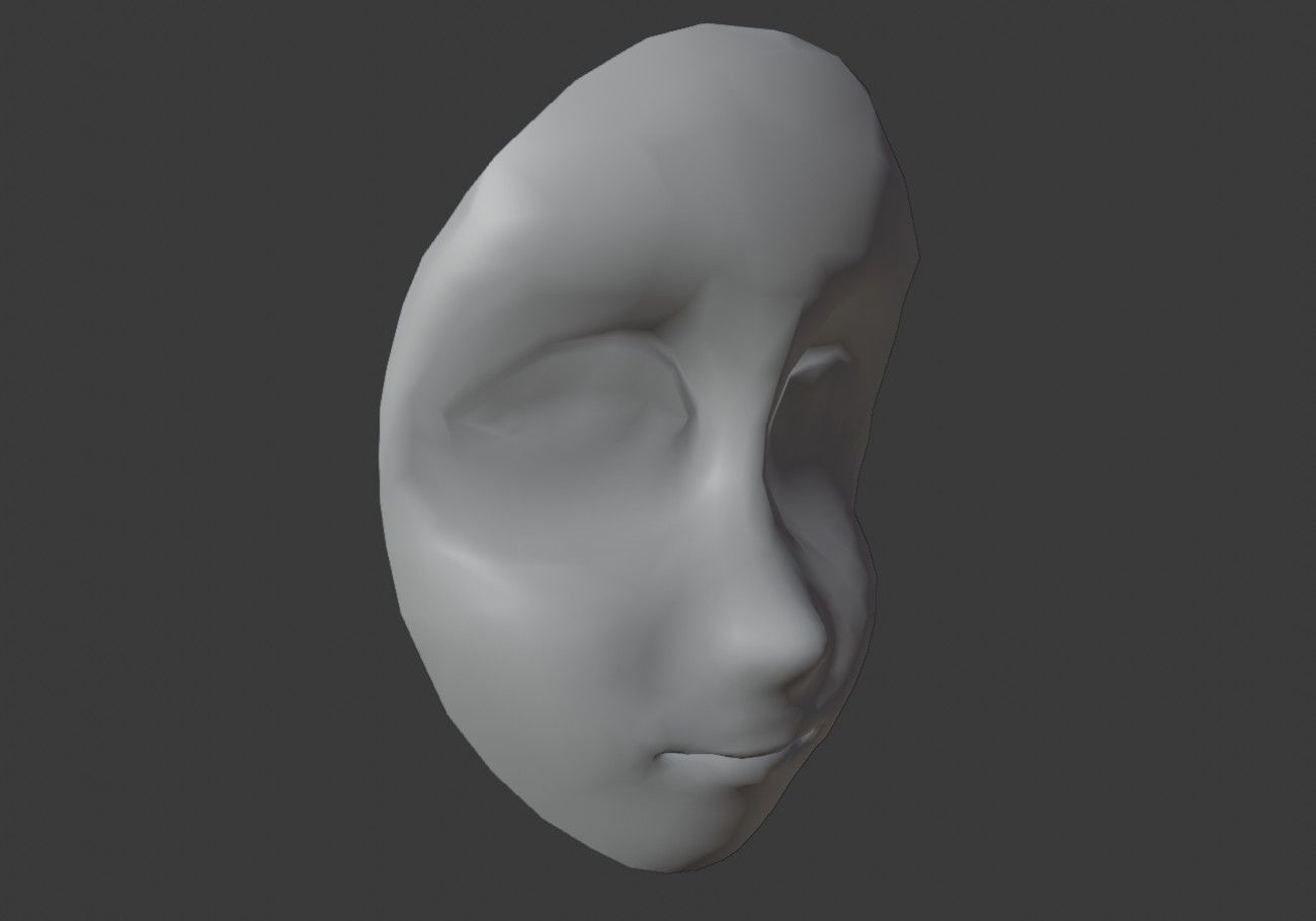 face with orange eyes low poly Low-poly 3D model_15