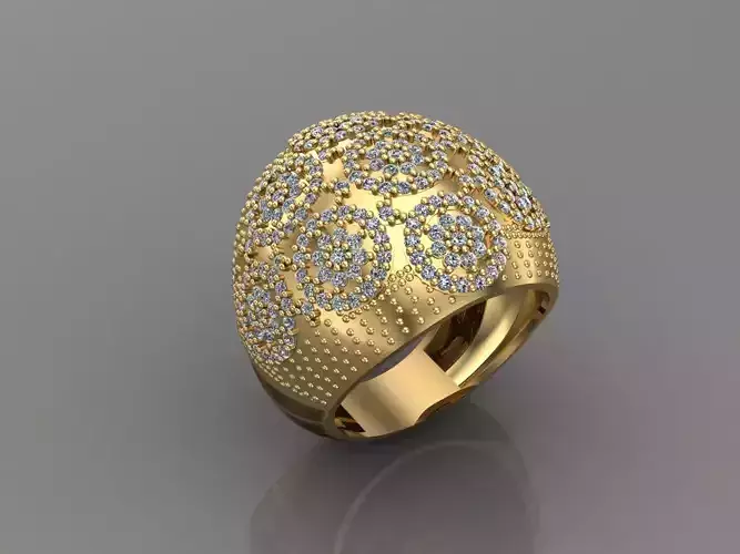 Women Ring With Stone 3DM Mix Print Model