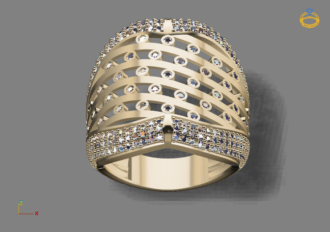 Women Ring With Stone 3DM Mix Print Model 3D print model_3