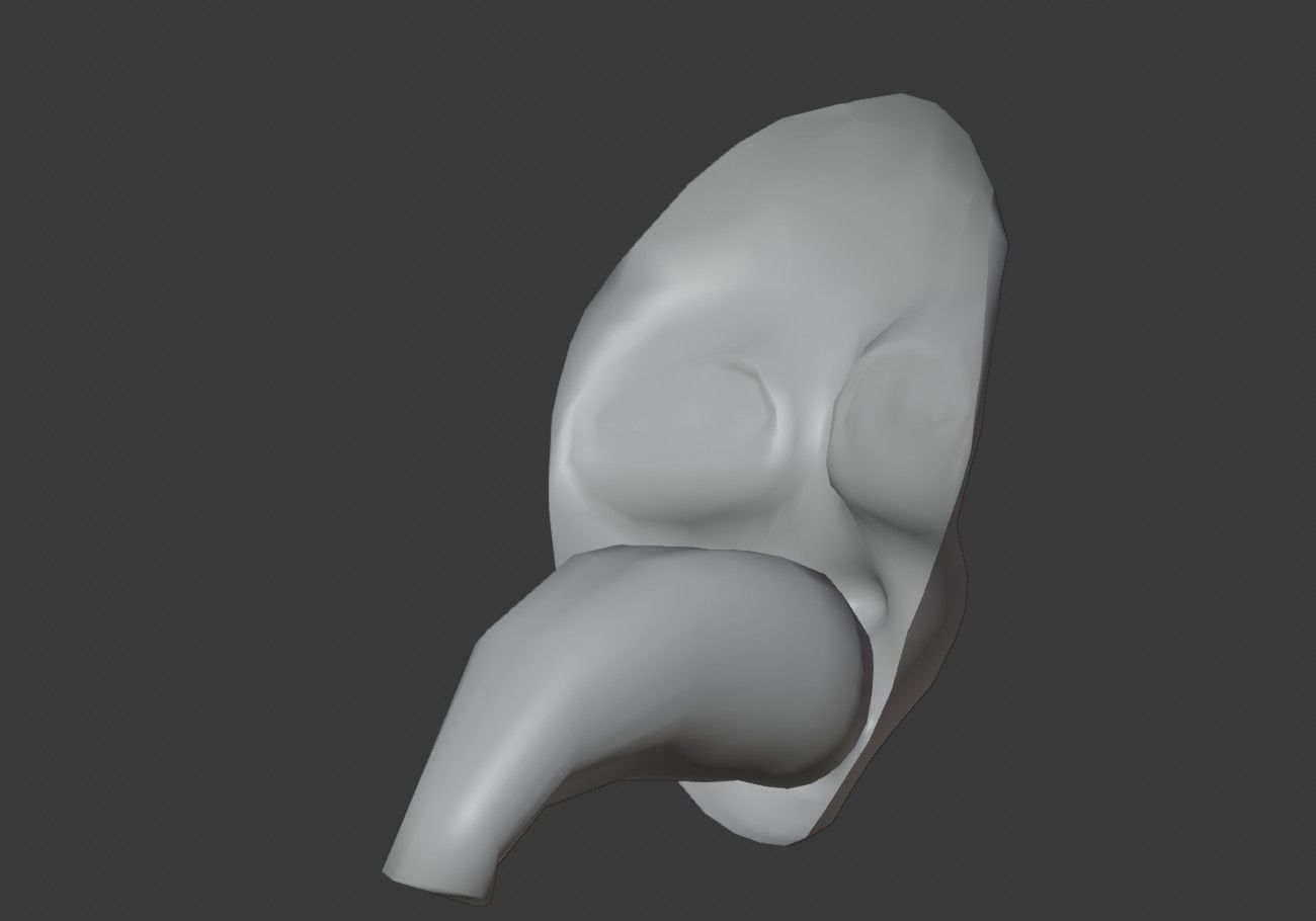 face mask with outstretched tongue Low-poly 3D model_17