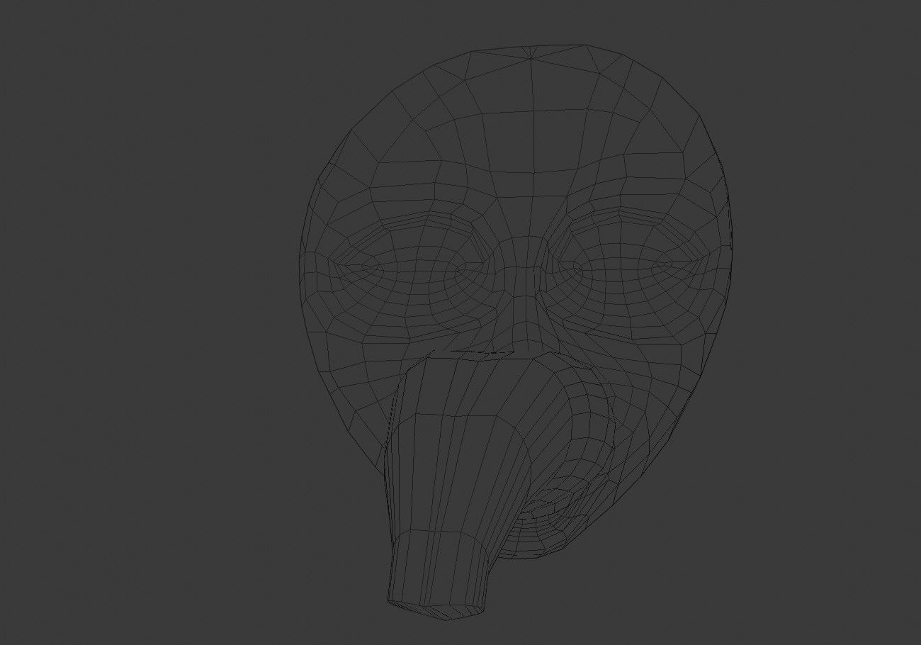 face mask with outstretched tongue Low-poly 3D model_22