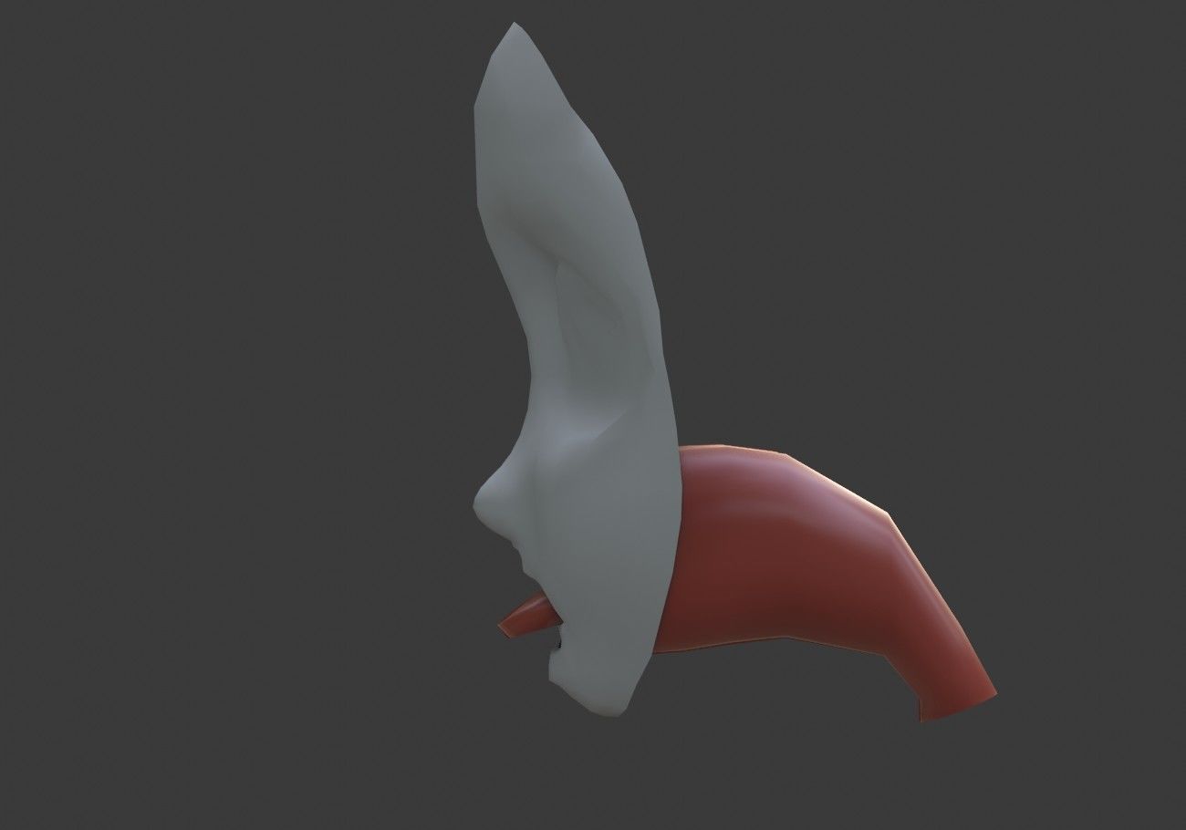 face mask with outstretched tongue Low-poly 3D model_14