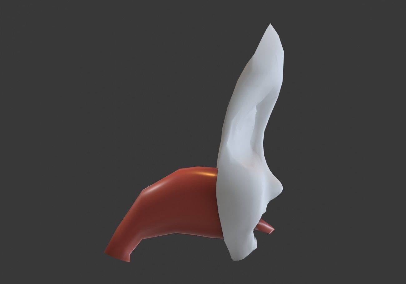 face mask with outstretched tongue Low-poly 3D model_1