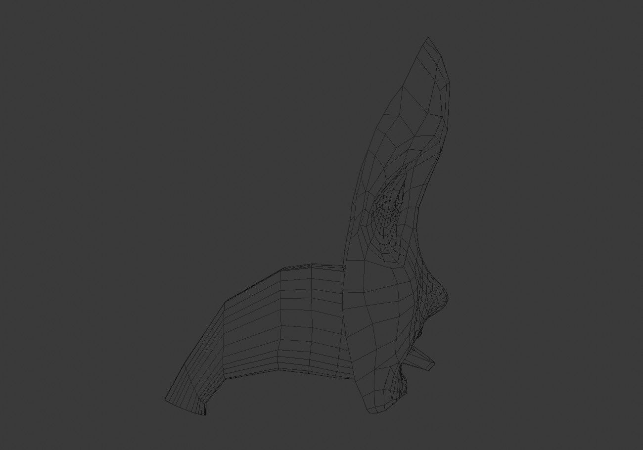 face mask with outstretched tongue Low-poly 3D model_20