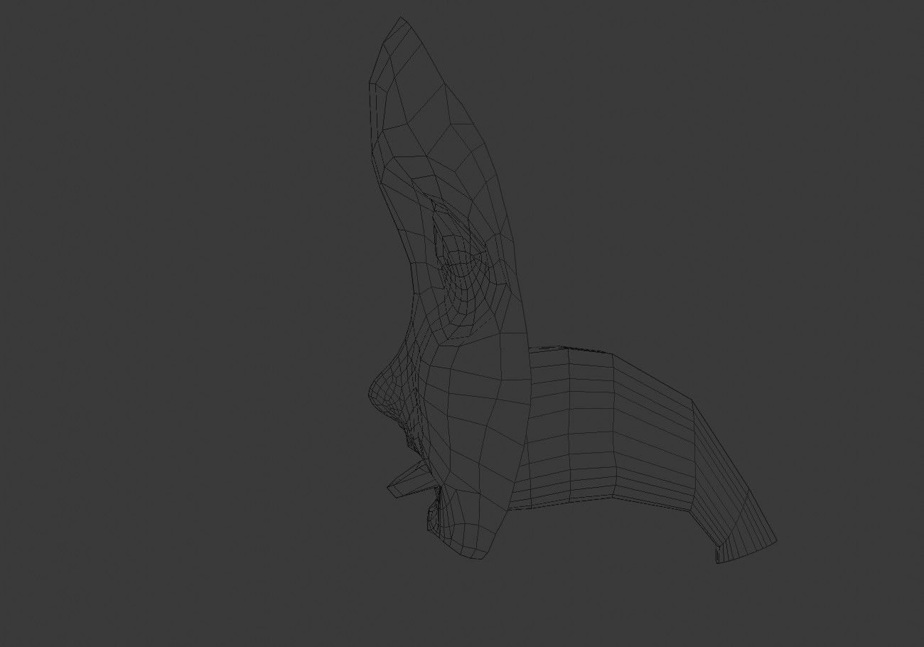 face mask with outstretched tongue Low-poly 3D model_25