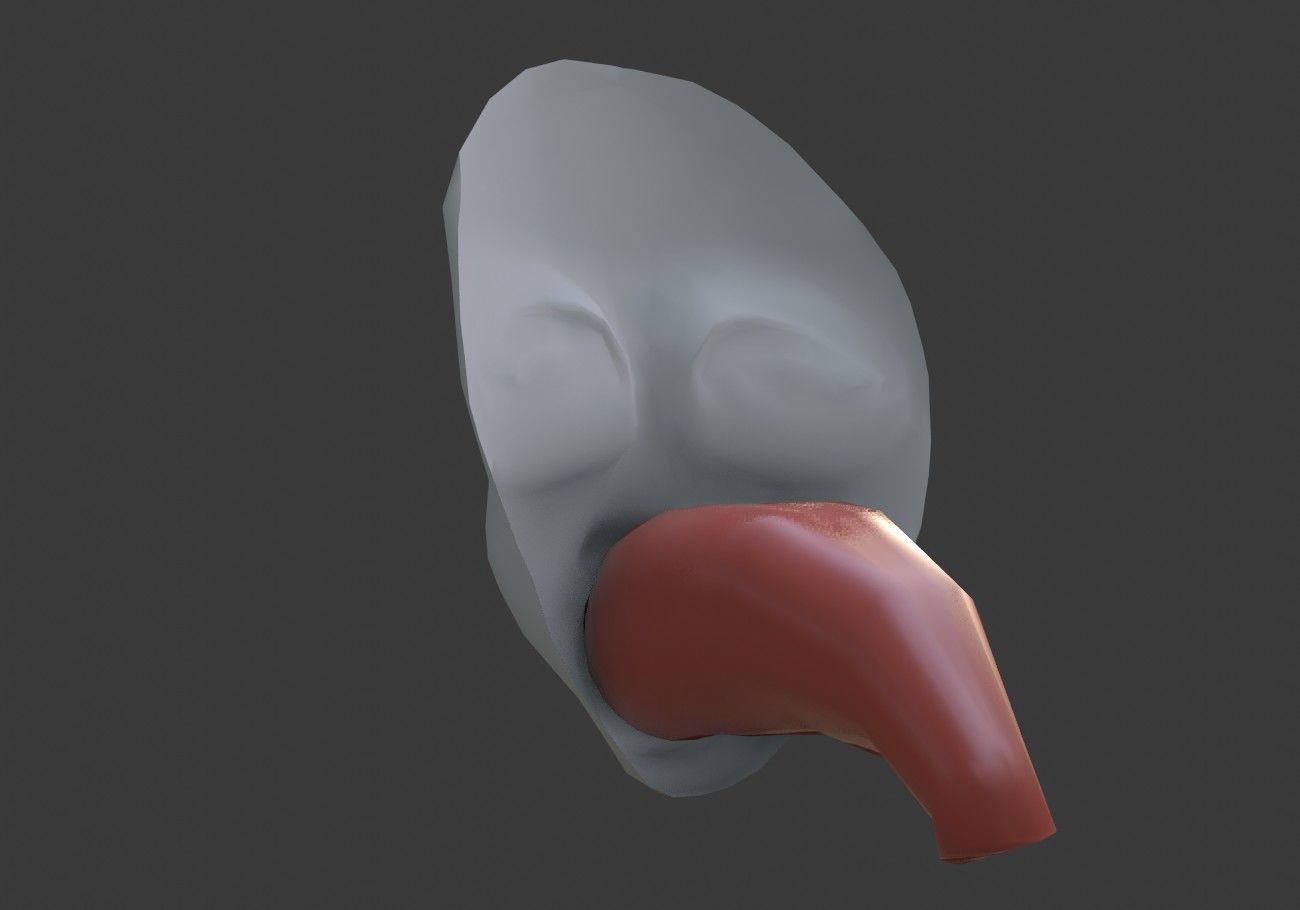 face mask with outstretched tongue Low-poly 3D model_12
