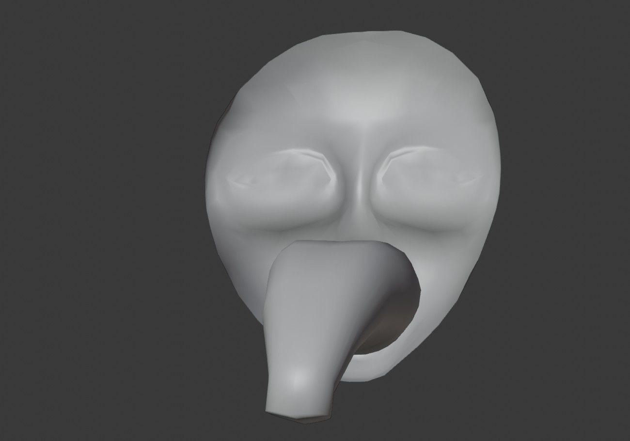 face mask with outstretched tongue Low-poly 3D model_18