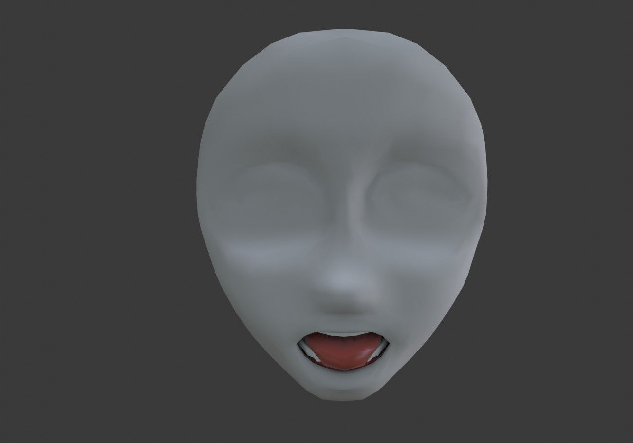 face mask with outstretched tongue Low-poly 3D model_15