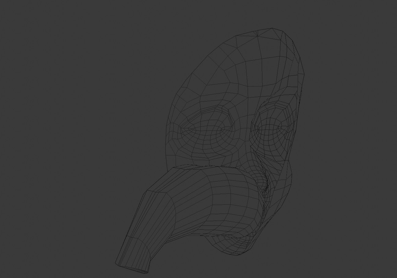 face mask with outstretched tongue Low-poly 3D model_21