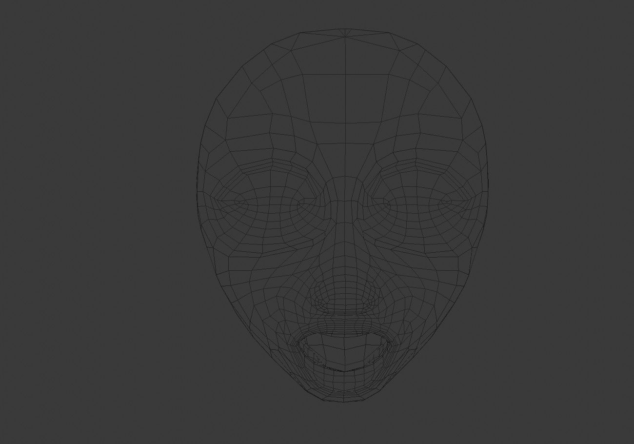 face mask with outstretched tongue Low-poly 3D model_26