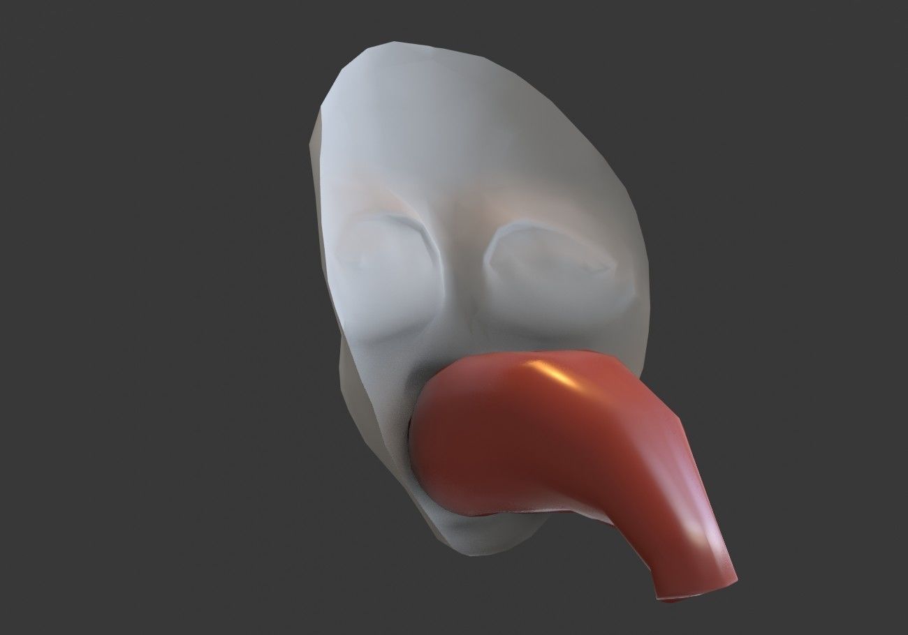 face mask with outstretched tongue Low-poly 3D model_4