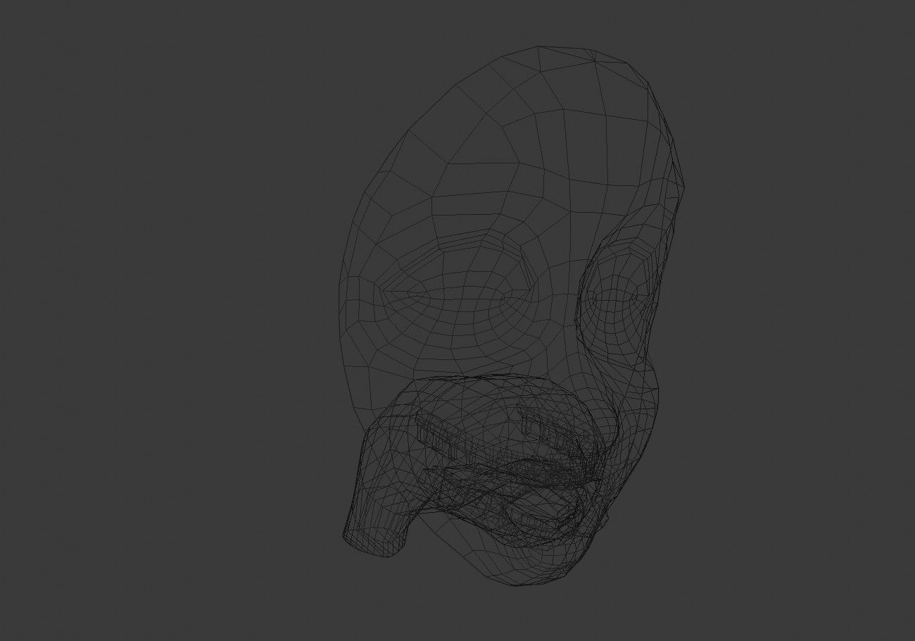 face mask with outstretched tongue Low-poly 3D model_27