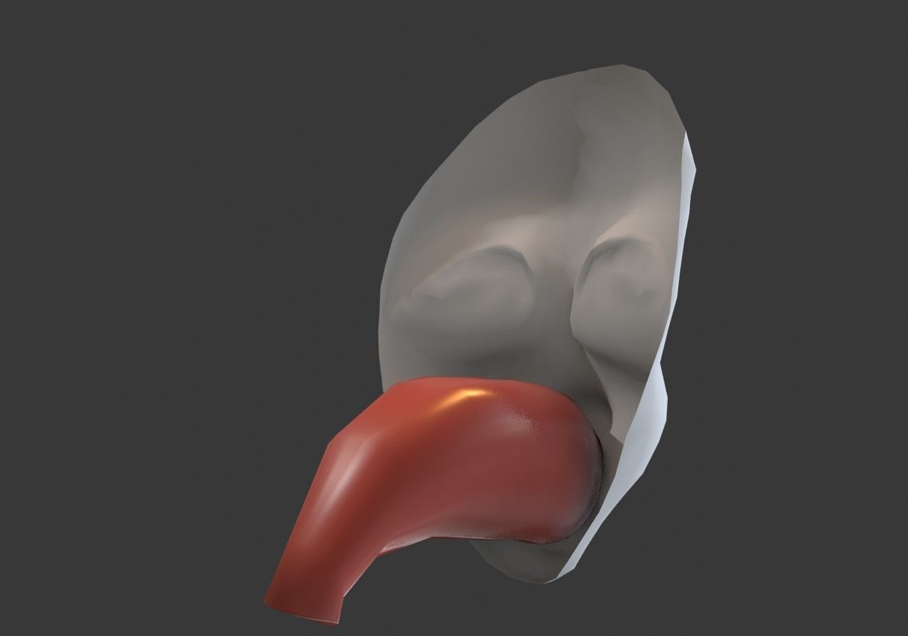face mask with outstretched tongue Low-poly 3D model_2