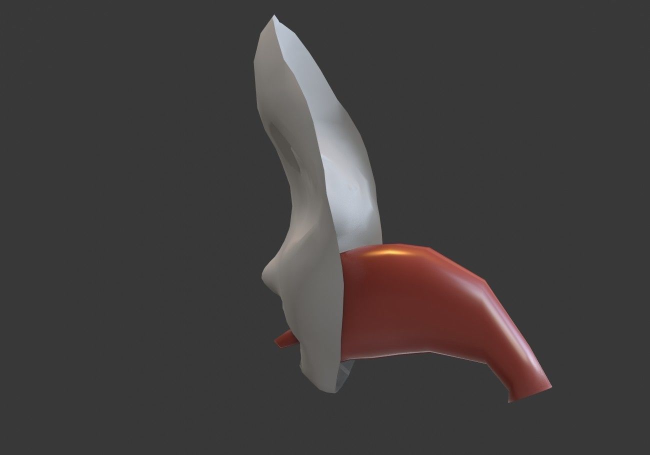 face mask with outstretched tongue Low-poly 3D model_5