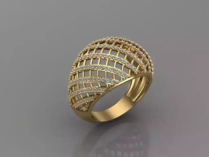 Women Ring With Stone 3DM Mix Print Model