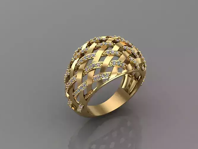 Women Ring With Stone 3DM Mix Print Model