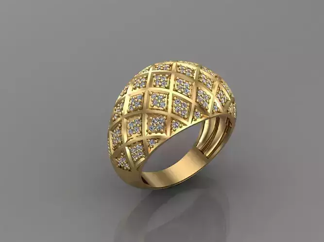 Women Ring With Stone 3DM Mix Print Model