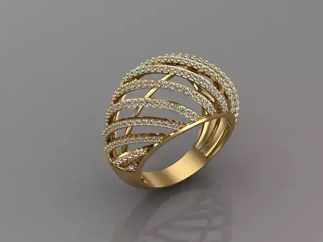 Women Ring With Stone 3DM Mix Print Model