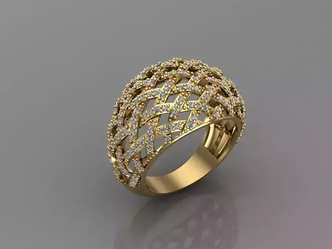 Women Ring With Stone 3DM Mix Print Model